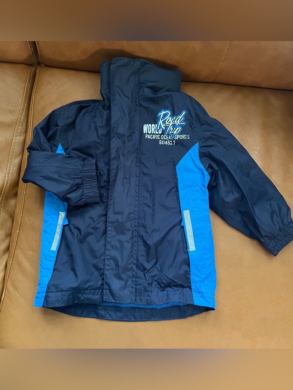 Kids Navy Packable Windbreaker Lightweight Jacket Sz 2T
